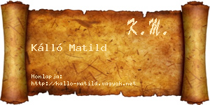 Kálló Matild névjegykártya
